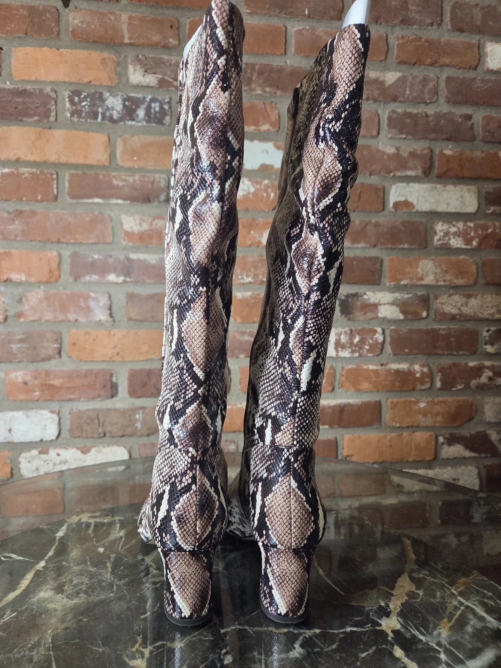 Antonio Melani Snake-Print Knee-High Women's Boots - Brown
